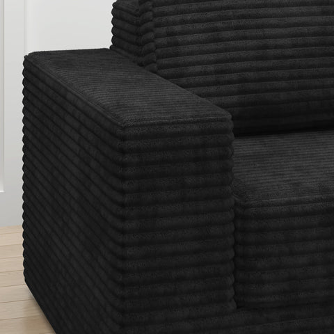 Right Sofa Seat, L-Shape Modular Sectional Sofa, Compressed Corduroy Couch in Modern Minimalist Style, Unfolds into a Bed, Space-Efficient and Comfy for Bedroom