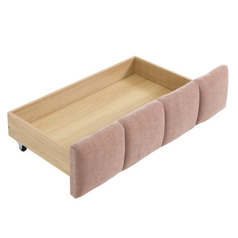 King Size Upholstered Bed ,comfortable upholstered bed frame, Chenille fabric, with headboard and solid bed frame. With drawer for storage.(88.5''*85.5''*31'')