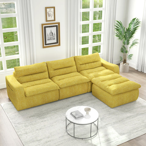 Right sofa seat, L-shaped modular combined sofa, compressed combined sofa, modern lazy style comfortable beanbag sofa-Beige