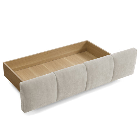 Queen Size Upholstered Bed ,comfortable upholstered bed frame, Chenille fabric, with headboard and solid bed frame. With drawer for storage