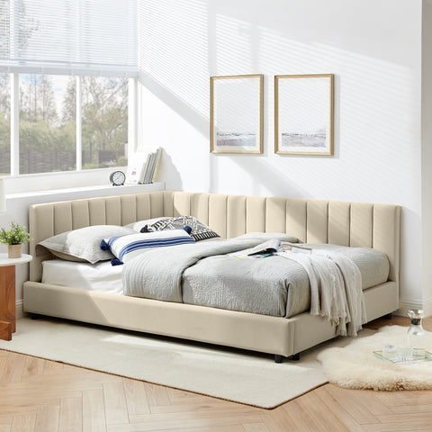 Full Size Upholstered Tufted Bed Frame, Sofa Bed Frame with Comfortable Backrest and Armrests, Full Size Bed for Bedroom, Living Room,Velvet(81''*60''*29.5'')