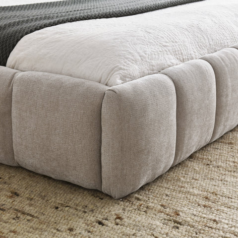 Queen Size Upholstered Bed Frame with Thick Fabric, Chenille Fabric Grounded Queen Size Platform Bed with Headboard and Solid Frame. No Box Spring Needed,(68''*86.5''*23.5'')