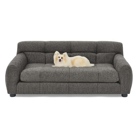 Soft and comfortable pet sofa with backrest and armrests, suitable for modern rectangular pet sofas for small and medium-sized dogs