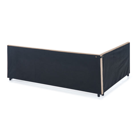 Queen Size Upholstered Tufted Bed Frame with Sofa Backrest & Armrests, Velvet Queen Bed for Bedroom & Living Room