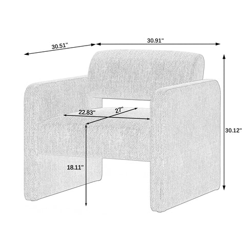 Upholstered Single Sofa Chair with Armrests, Comfortable Seating for Dining Room, Living Room, Bedroom, Reception Area