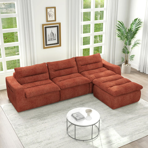 Right sofa seat, L-shaped modular combined sofa, compressed combined sofa, modern lazy style comfortable beanbag sofa-Beige