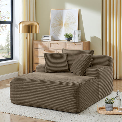 Single lazy sofa lounge chair, no assembly required, made of velvet fabric, fluffy modern single lounge chair, used for indoor living rooms and bedrooms