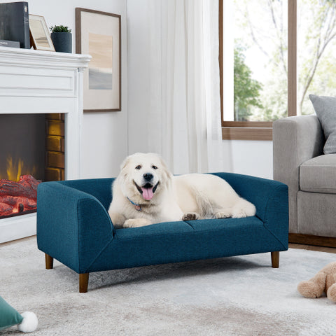 Modern Pet Sofa with Backrest & Armrests, Rectangular Design for Medium & Large Dogs, Soft Cushion for Ultimate Comfort