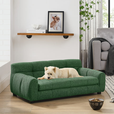 Soft and comfortable pet sofa with backrest and armrests, suitable for modern rectangular pet sofas for small and medium-sized dogs