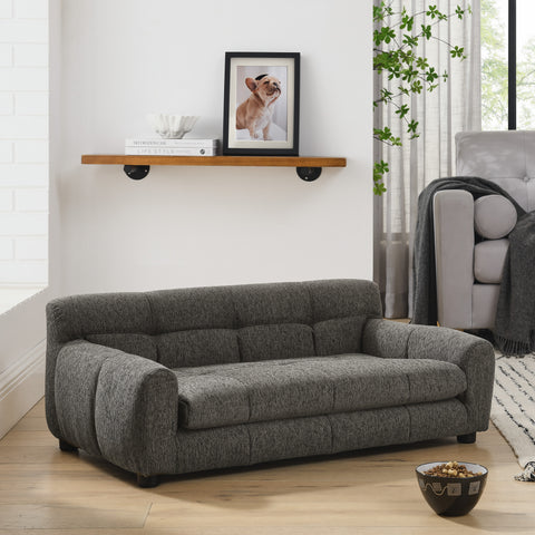 Soft and comfortable pet sofa with backrest and armrests, suitable for modern rectangular pet sofas for small and medium-sized dogs