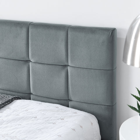 Full Size Upholstered Tufted Bed Frame with Sofa Backrest & Armrests, Velvet Full Bed for Bedroom & Living Room, Comfortable & Stylish Design