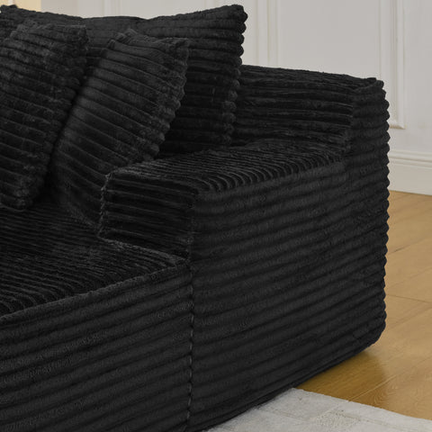 Two-seater lazy sofa lounge chair,Compressed sofa no assembly required, made of velvet fabric, fluffy modern lounge chair, used for indoor living rooms and bedrooms