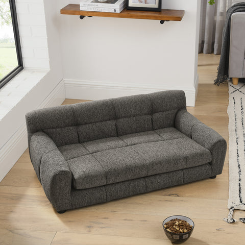 Soft and comfortable pet sofa with backrest and armrests, suitable for modern rectangular pet sofas for small and medium-sized dogs