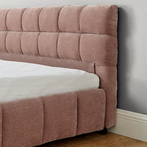 King Size Upholstered Bed ,comfortable upholstered bed frame, Chenille fabric, with headboard and solid bed frame. With drawer for storage.(88.5''*85.5''*31'')