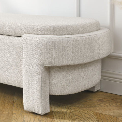 Chenille Upholstered Ottoman Chair with Storage, Stylish Bench with Large Storage Space, Perfect for Living Room & Bedroom