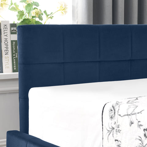 Full Size Storage Upholstered Tufted Bed Frame, Sofa Bed Frame with Comfortable Backrest and Armrests, Full Size Bed for Bedroom, Living Room,Velvet