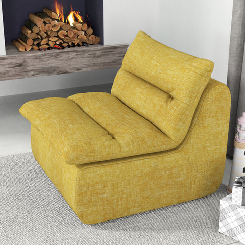 Modern Lazy Floor Sofa, Armless Lounge Chair, Comfy Bean Bag Couch, Single Corner Sofa for Living Room, Bedroom, Salon, Office
