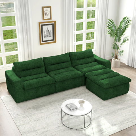 Right sofa seat, L-shaped modular combined sofa, compressed combined sofa, modern lazy style comfortable beanbag sofa-Beige