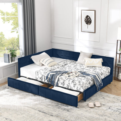 Full Size Storage Upholstered Tufted Bed Frame, Sofa Bed Frame with Comfortable Backrest and Armrests, Full Size Bed for Bedroom, Living Room,Velvet