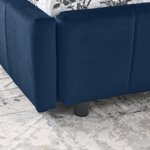 Full Size Storage Upholstered Tufted Bed Frame, Sofa Bed Frame with Comfortable Backrest and Armrests, Full Size Bed for Bedroom, Living Room,Velvet