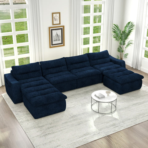 Right sofa seat, L-shaped modular combined sofa, compressed combined sofa, modern lazy style comfortable beanbag sofa-Beige