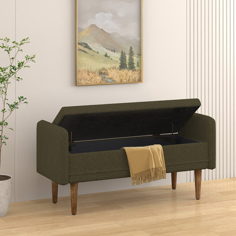 Teddy Velvet Storage Ottoman Chair with Hidden Storage Space, Soft & Stylish, Ideal for Apartments, Living Rooms, Bedrooms