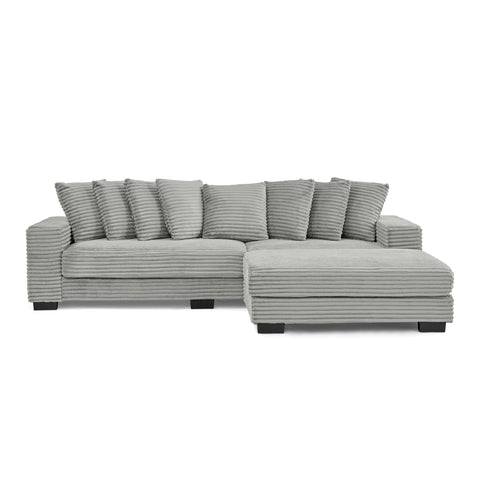 Corduroy Tufted Upholstered Sleeper Sectional Sofa, L-Shaped Modular Convertible Sofa , Can freely change the position of the footrests(Assembly is required)