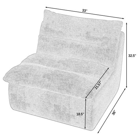 Modern Lazy Floor Sofa, Armless Lounge Chair, Comfy Bean Bag Couch, Single Corner Sofa for Living Room, Bedroom, Salon, Office