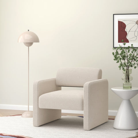 Upholstered Single Sofa Chair with Armrests, Comfortable Seating for Dining Room, Living Room, Bedroom, Reception Area