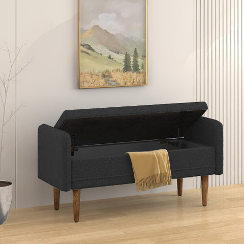 Teddy Velvet Storage Ottoman Chair with Hidden Storage Space, Soft & Stylish, Ideal for Apartments, Living Rooms, Bedrooms