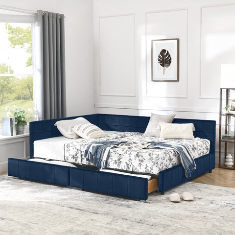 Full Size Storage Upholstered Tufted Bed Frame, Sofa Bed Frame with Comfortable Backrest and Armrests, Full Size Bed for Bedroom, Living Room,Velvet