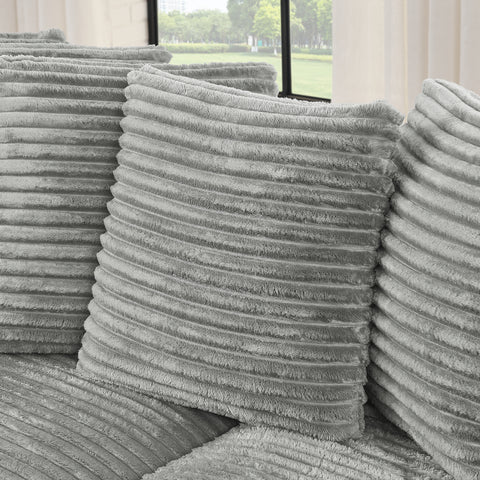 Corduroy Tufted Upholstered Sleeper Sectional Sofa, L-Shaped Modular Convertible Sofa , Can freely change the position of the footrests(Assembly is required)